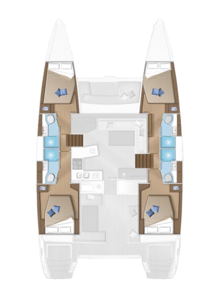 Charter Rental Catamaran Annie in Greece Layout | Yacht4Less