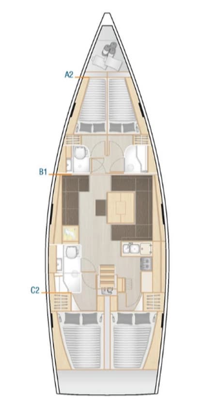 Charter Rental Sailboat Chianti in Croatia Layout | Yacht4Less