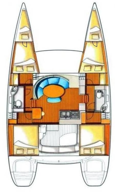 Charter Rental Catamaran Love Song in Croatia Layout | Yacht4Less
