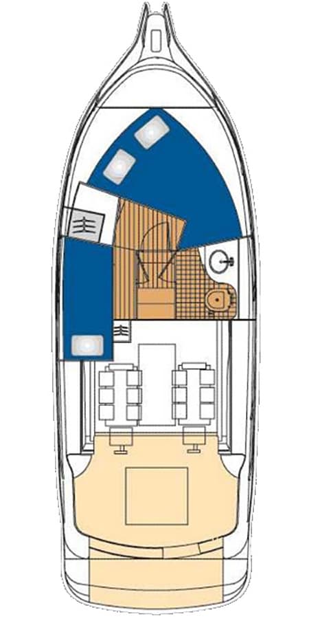 Charter Rental Motorboat Dugi II in Croatia Layout | Yacht4Less