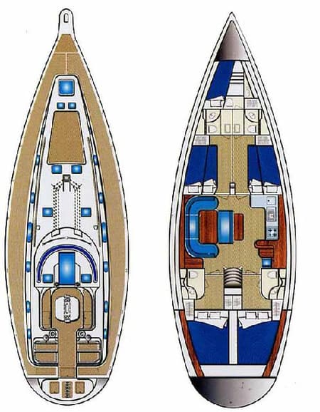 Charter Rental Sailboat Stavroula in Greece Layout | Yacht4Less