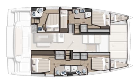 Charter Rental Catamaran Joie de vivre in Croatia Layout | Yacht4Less