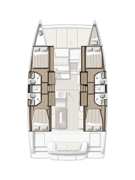 Charter Rental Catamaran Clair de Lune in Croatia Layout | Yacht4Less