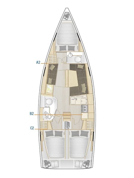 Charter Rental Sailboat Sweet Summer in Croatia Layout | Yacht4Less
