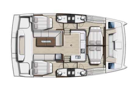 Charter Rental Catamaran Dragonfly in Croatia Layout | Yacht4Less