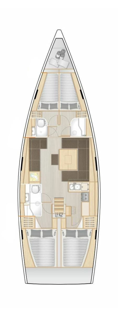 Charter Rental Sailboat Euphoria in Greece Layout | Yacht4Less