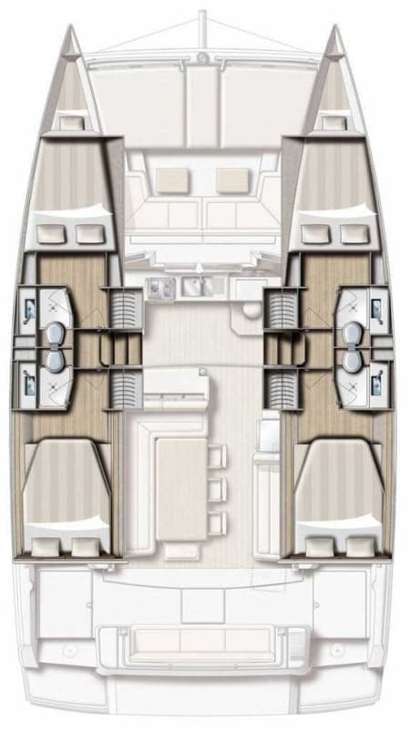 Charter Rental Catamaran Talitha in Italy Layout | Yacht4Less