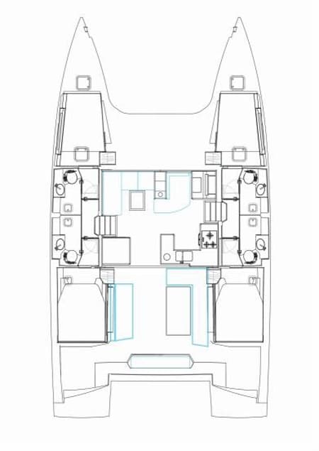 Charter Rental Catamaran Harmony Planet in Italy Layout | Yacht4Less