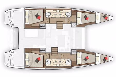 Charter Rental Catamaran Sail Castor in Turkey Layout | Yacht4Less