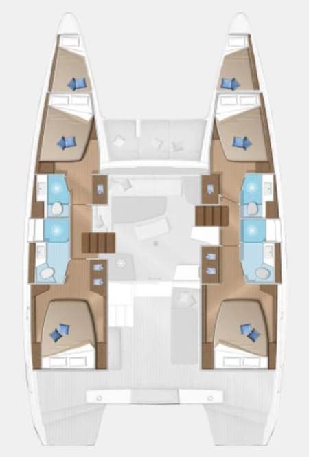 Charter Rental Catamaran Soffio in Turkey Layout | Yacht4Less