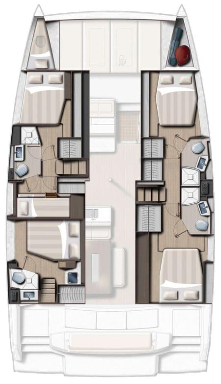 Charter Rental Catamaran Kos 46.Cat in Greece Layout | Yacht4Less