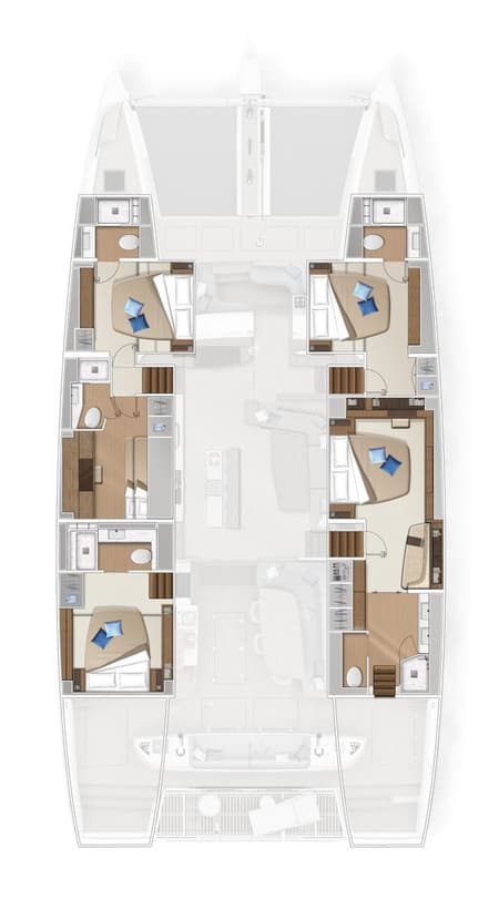 Charter Rental Catamaran Amada Mia - CREWED in Croatia Layout | Yacht4Less