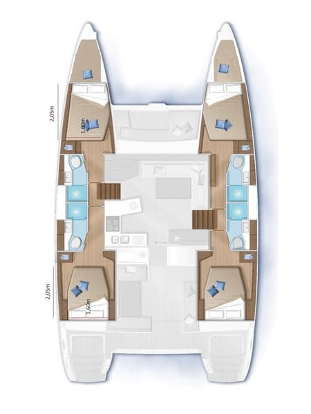 Charter Rental Catamaran Mantra in Croatia Layout | Yacht4Less