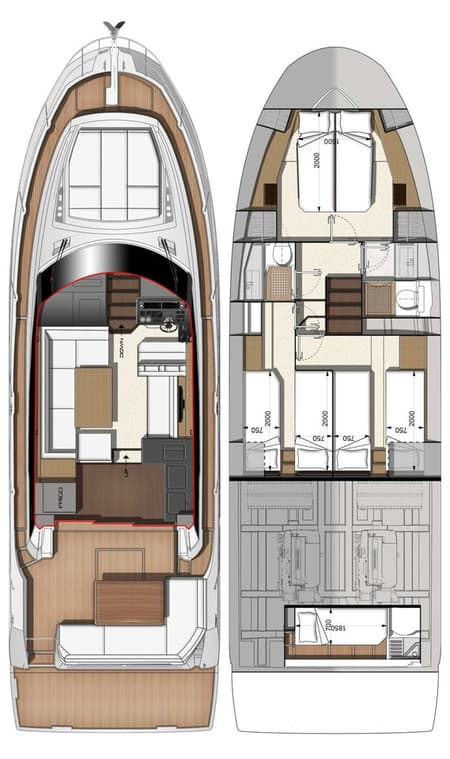 Charter Rental Motorboat Ferus in Croatia Layout | Yacht4Less