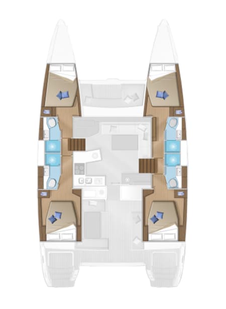 Charter Rental Catamaran Fo's in Greece Layout | Yacht4Less