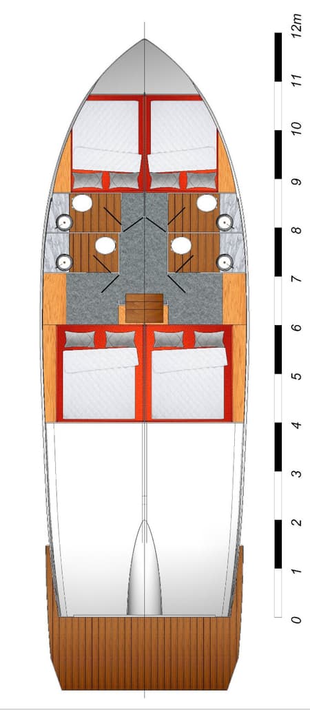 Charter Rental Motorboat Fortuna in Croatia Layout | Yacht4Less