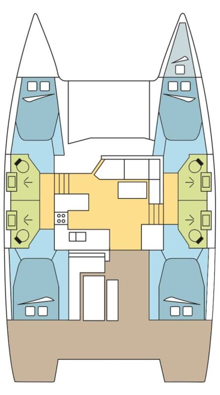Charter Rental Catamaran SIRENA in Croatia Layout | Yacht4Less