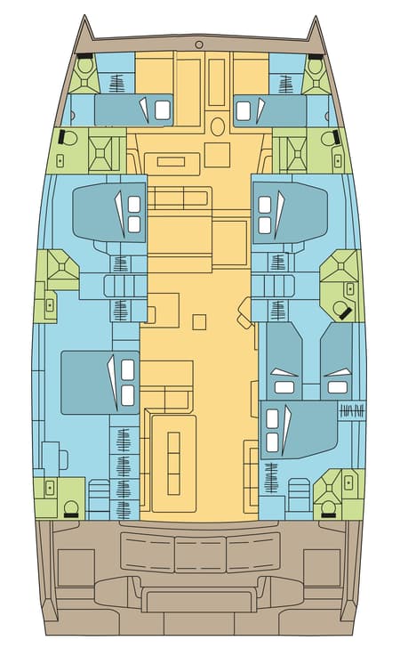 Charter Rental Catamaran Q-LOVE in Spain Layout | Yacht4Less