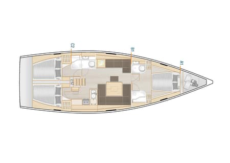 Charter Rental Sailboat One Life in Croatia Layout | Yacht4Less