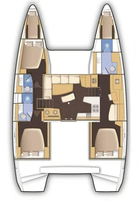 Charter Rental Catamaran Find Us in Croatia Layout | Yacht4Less