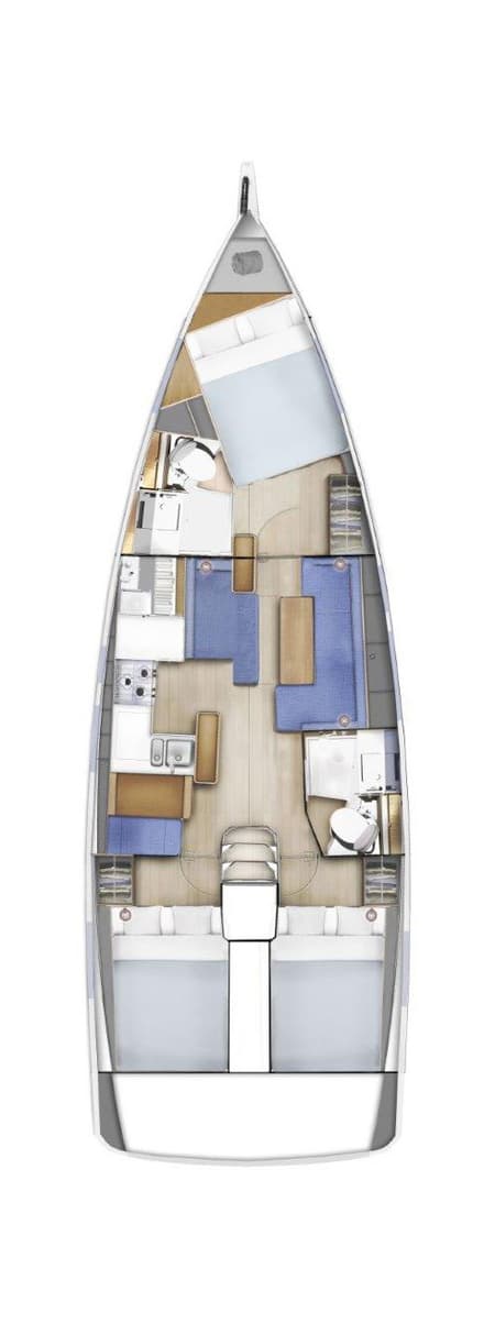 Charter Rental Sailboat Sea Whisper in Greece Layout | Yacht4Less