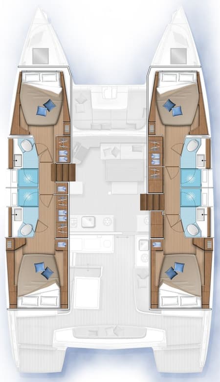 Charter Rental Catamaran El Marita in Greece Layout | Yacht4Less