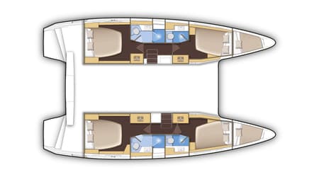 Charter Rental Catamaran Karteria in Greece Layout | Yacht4Less