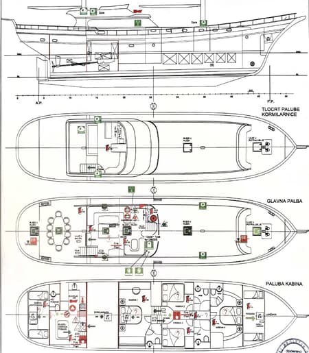 Charter Rental Gulet Lotus in Croatia Layout | Yacht4Less