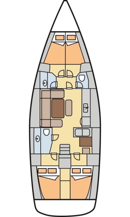 Charter Rental Sailboat Maroussa in Greece Layout | Yacht4Less