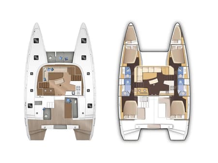 Charter Rental Catamaran Zoe in Greece Layout | Yacht4Less