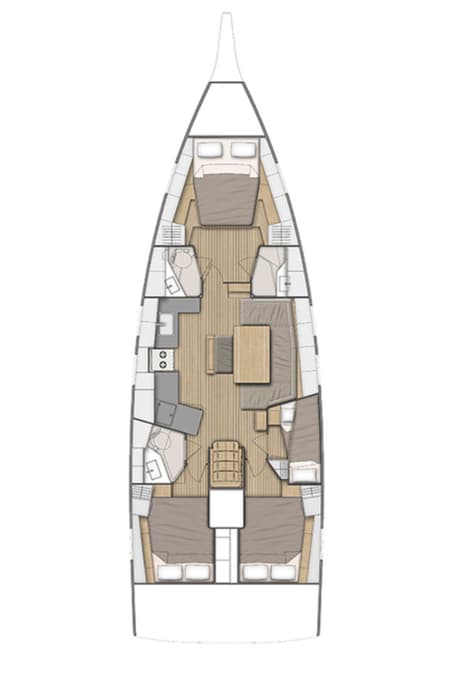 Charter Rental Sailboat Sine Cura III 3136 in Croatia Layout | Yacht4Less
