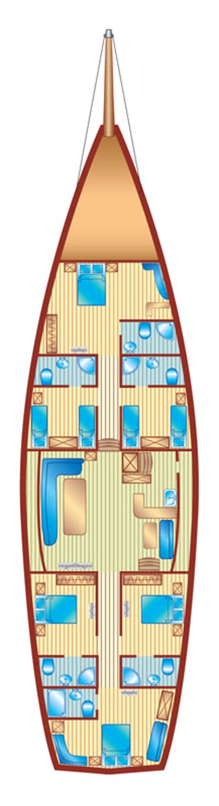 Charter Rental Gulet Caner 4 in Turkey Layout | Yacht4Less