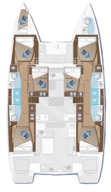Charter Rental Catamaran Badi in Croatia Layout | Yacht4Less