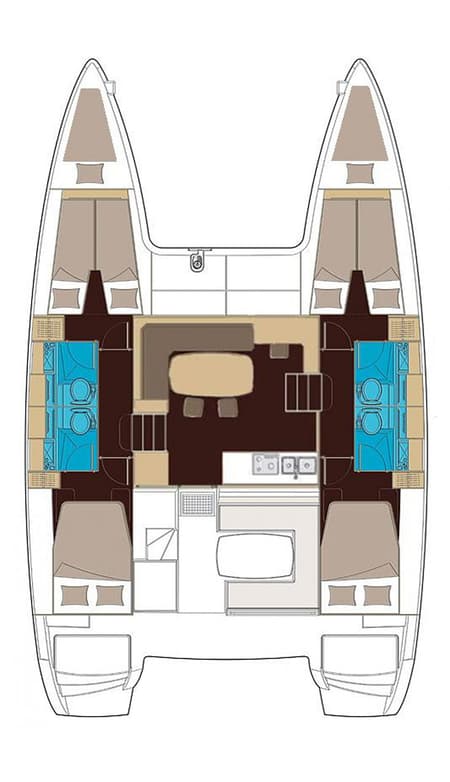 Charter Rental Catamaran Jazz Point in Croatia Layout | Yacht4Less