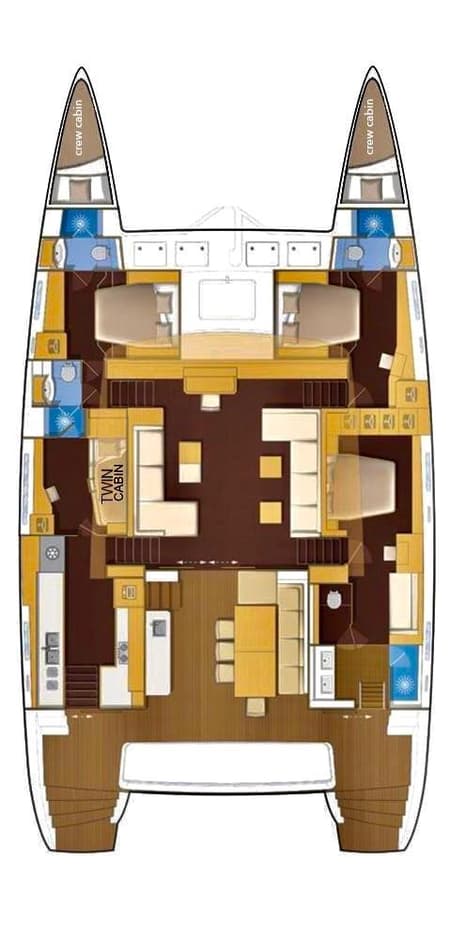 Charter Rental Catamaran Camaron in Turkey Layout | Yacht4Less
