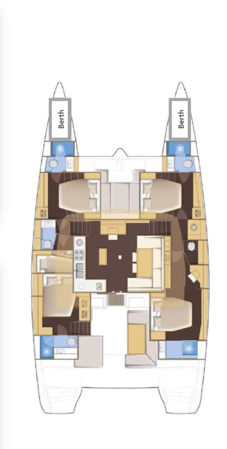 Charter Rental Catamaran Adriatic Star in Croatia Layout | Yacht4Less
