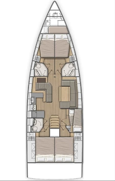 Charter Rental Sailboat Infinity in Greece Layout | Yacht4Less