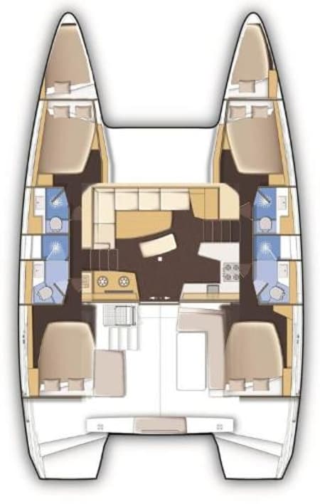 Charter Rental Catamaran Jaloco in Croatia Layout | Yacht4Less