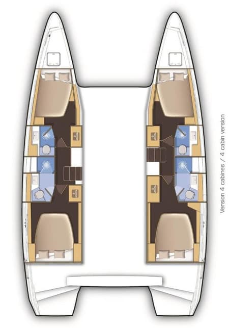 Charter Rental Catamaran Galapagos in Croatia Layout | Yacht4Less