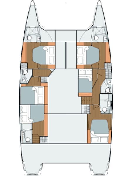 Charter Rental Catamaran Feeling Free in Croatia Layout | Yacht4Less