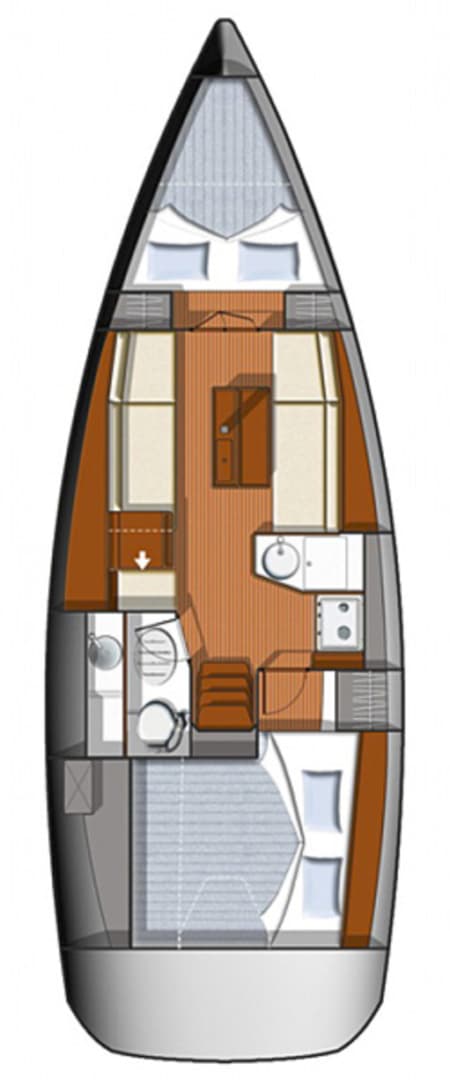Charter Rental Sailboat Omega in Greece Layout | Yacht4Less
