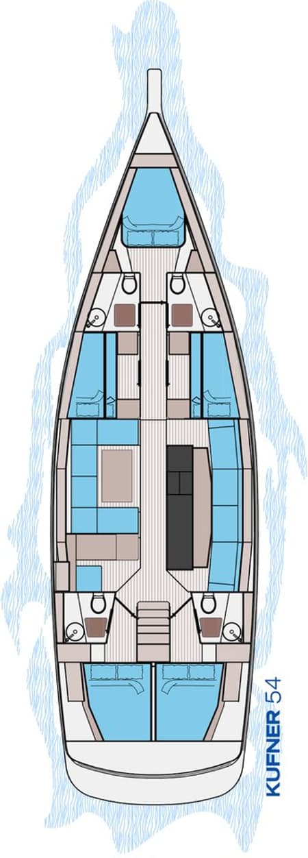 Charter Rental Sailboat Burin Blu in Croatia Layout | Yacht4Less