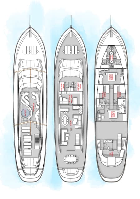 Charter Rental Motorboat Acapella in Croatia Layout | Yacht4Less