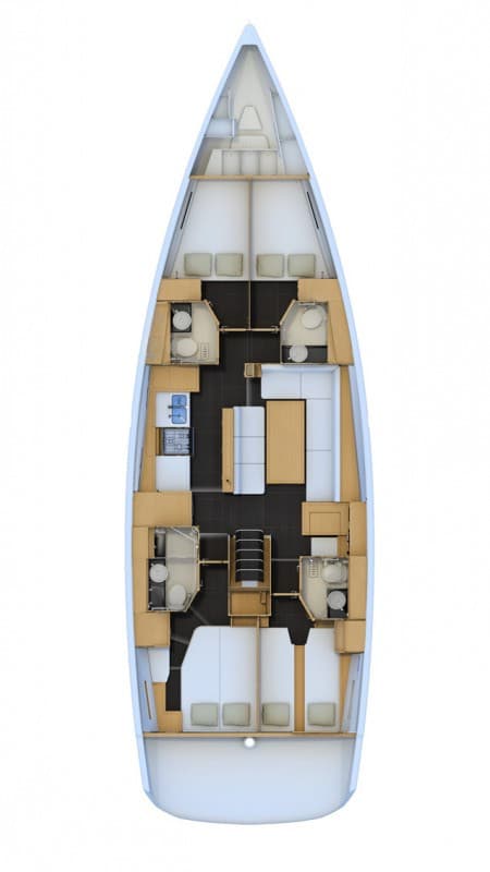 Charter Rental Sailboat Blue Dream in Croatia Layout | Yacht4Less
