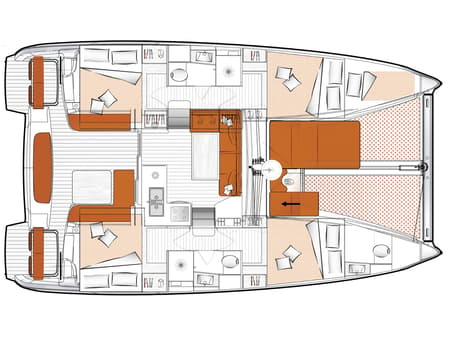 Charter Rental Catamaran Teo & Kuzey in Turkey Layout | Yacht4Less