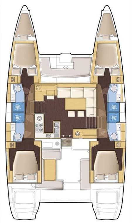 Charter Rental Catamaran Stella in Croatia Layout | Yacht4Less