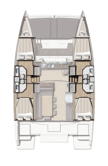 Charter Rental Catamaran Summer Loft in Croatia Layout | Yacht4Less