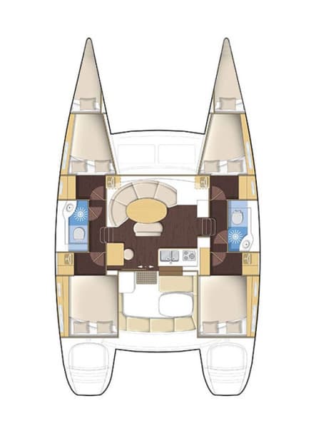 Charter Rental Catamaran Gratia in Croatia Layout | Yacht4Less