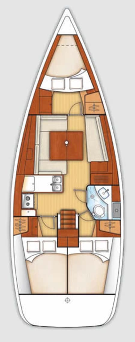 Charter Rental Sailboat Wind of Change in Greece Layout | Yacht4Less