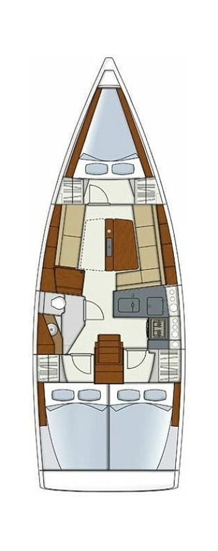 Charter Rental Sailboat Ursa Minor in Greece Layout | Yacht4Less